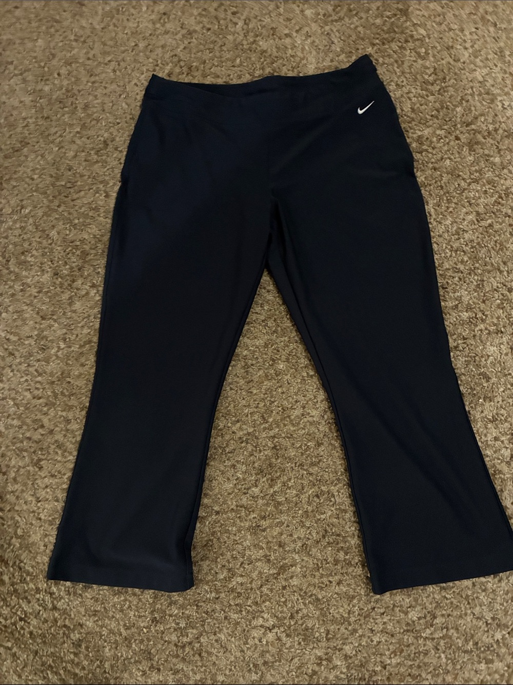 Nike black Wide-Leg  Pants with White Swoosh